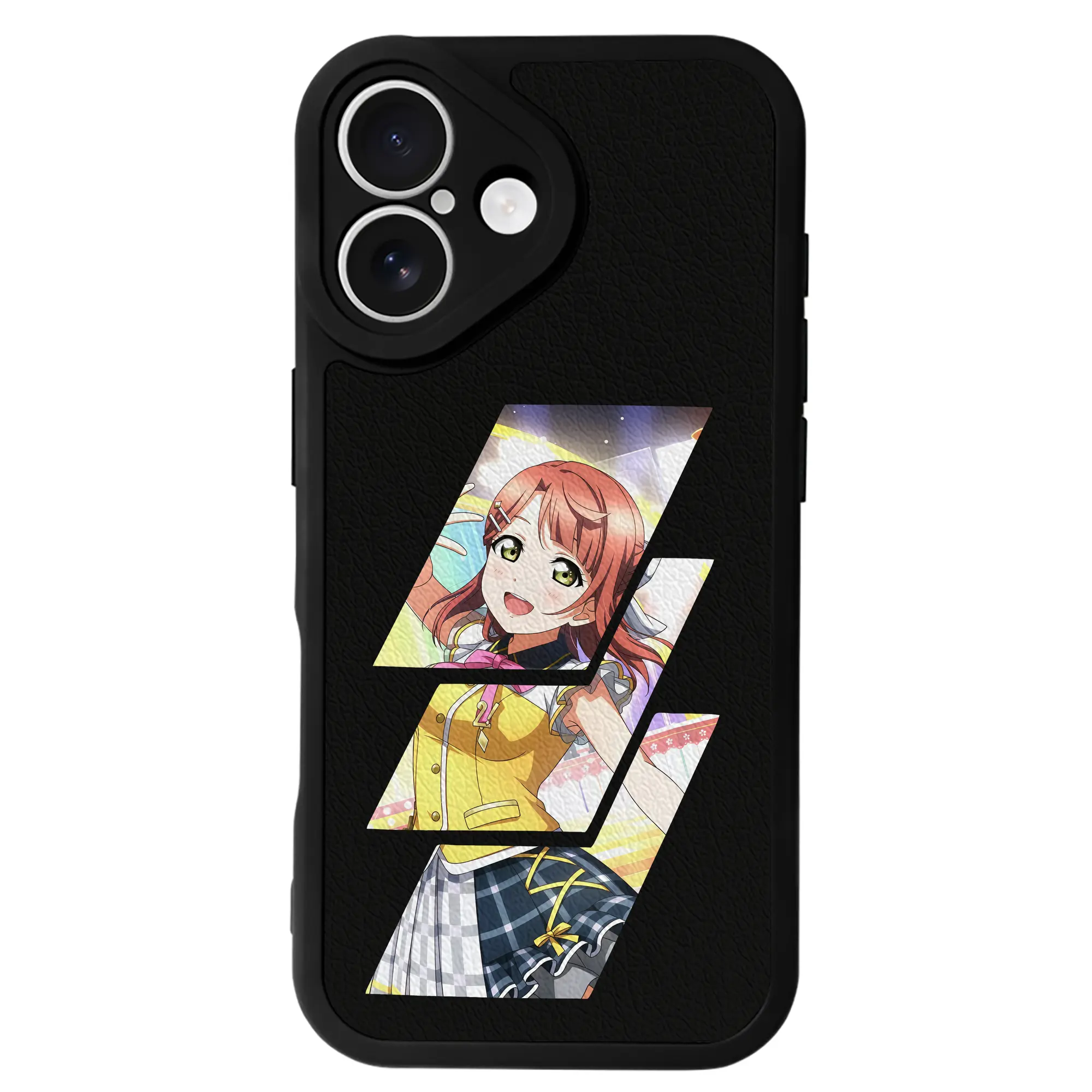 Love Live! グッズ,上原歩夢 - IPhone 16シリーズ対応 ・ シリコンスマホケース ・ レザー調 ・ 高精度フィット ・ 耐衝撃 ・ ワイヤレス充電対応 ・ 精密カット
